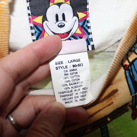 vintage 90s Disney by Joujou Christmas beaded sequin t-shirt Mickey's Workshop - Picture 4 of 16